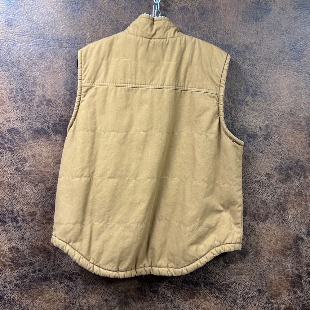 NWOT Lee Workwear Unisex Mens Large Tan Canvas Vest‎ with Sherpa Inside. Pockets - Picture 6 of 10
